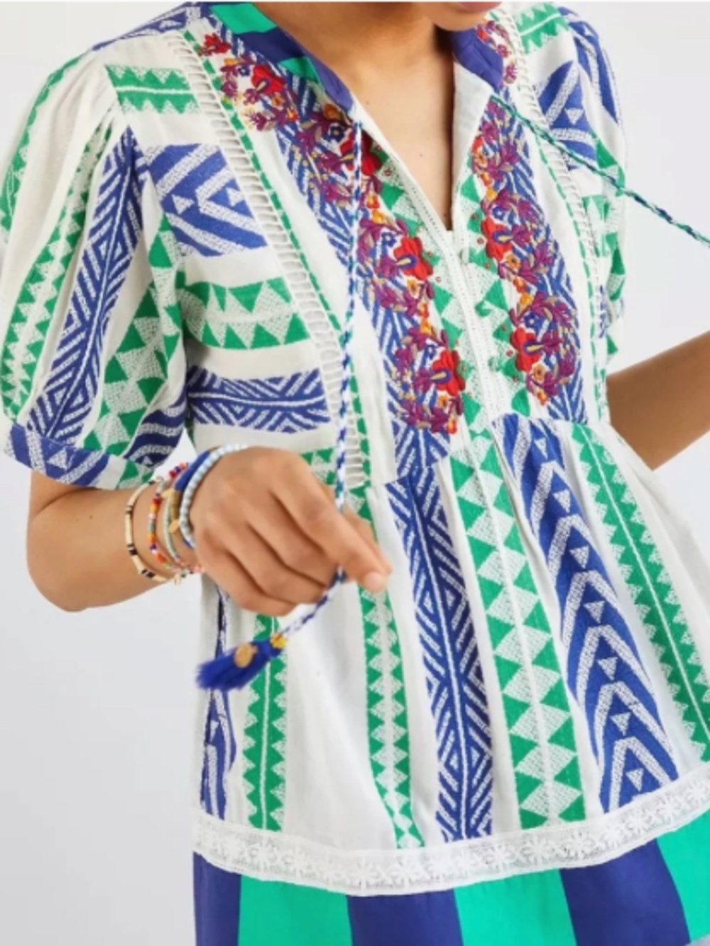 Anthropologie Verb (Pallavi Singhee) Sylvia Embroidered & Embellished Top Size M